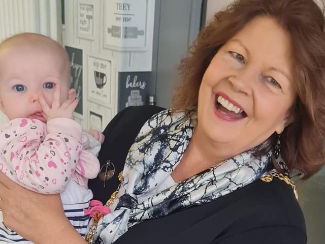 The Mayor Patricia Logue and baby Róisín at the North West BAPS event.