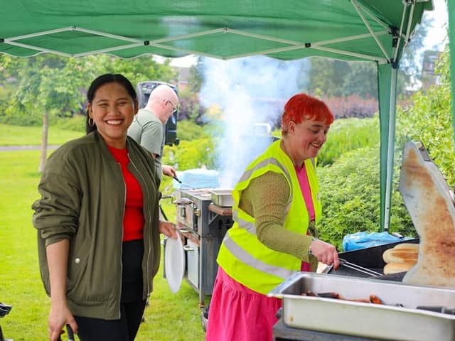 Melanie and Helen cooking up a storm at last year’s fun day in Brooke Park.