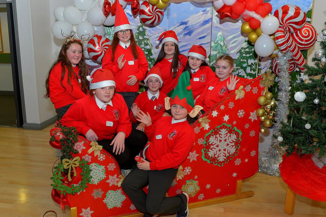 Pupils from St Eugene’s Primary School pictured at the St Cecilia’s College Christmas Workshop on Friday morning.  Photo: George Sweeney. DER2248GS – 93