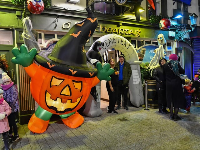 Halloween themed O'Flaherty's Bar on Buncrana’s Main Street. Photo: George Sweeney