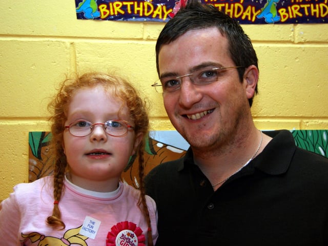 Caoimhe pictured with ehr dad on the occasion of her 7th birthday 0037JML : Parties and nights out in March 2006