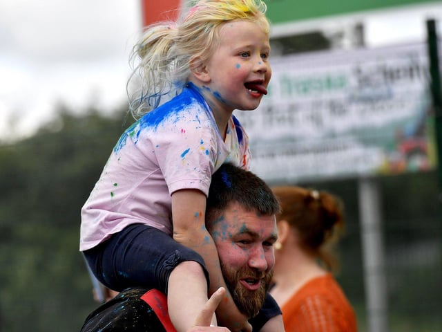 Children’s ‘Colour Dash’ at Na Piarsaigh prior to the club’s Dermot McCrossan Canter the Corrody 5km event, held on Sunday evening last. Photo: George Sweeney