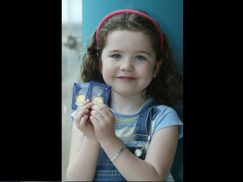 Niamh McCay, Ardnalee, who came first in the Irish song and first in the english song under 6. Naimh is a pupil of the McCafferty school of music. (2504JB61)