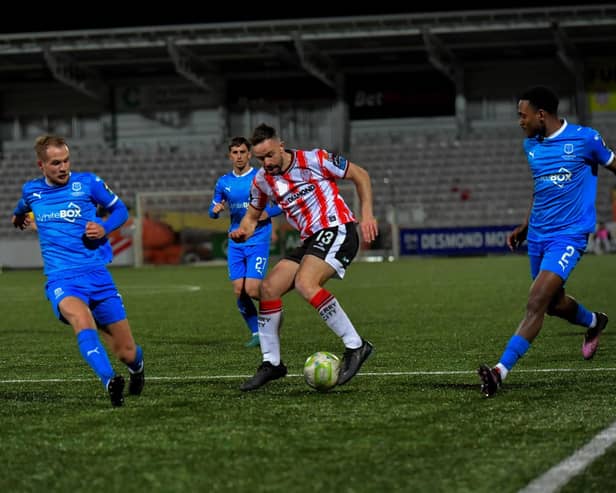 Robbie Benson was superb as Derry City won in Galway on Friday.  Photo: George Sweeney