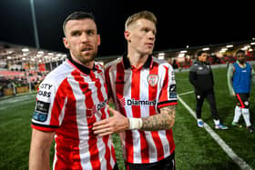 BROTHERLY LOVE . .  Patrick McClean, left, and James McClean of Derry City. Photo by Stephen McCarthy/Sportsfile