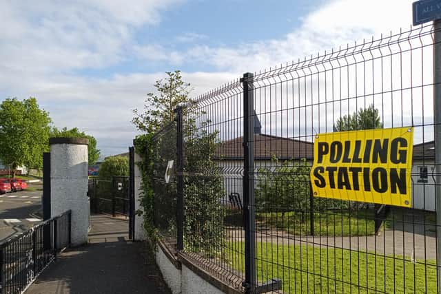 The polling station at Hollybush Primary School in Culmore this morning.