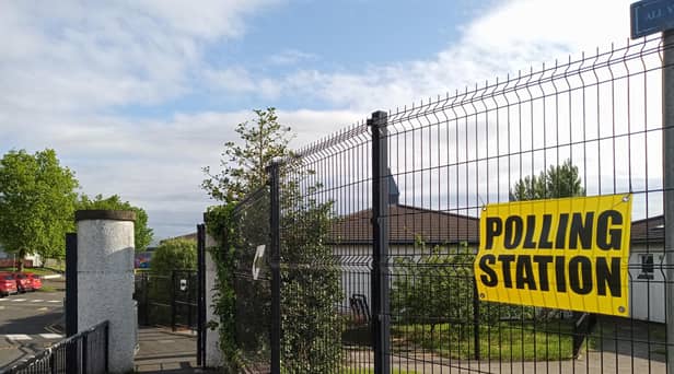 The polling station at Hollybush Primary School in Culmore this morning.