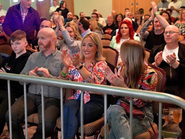 Fans at the Big Fight Night held in the Everglades Hotel on Saturday evening last. Photo: George Sweeney.  DER2312GS – 91
