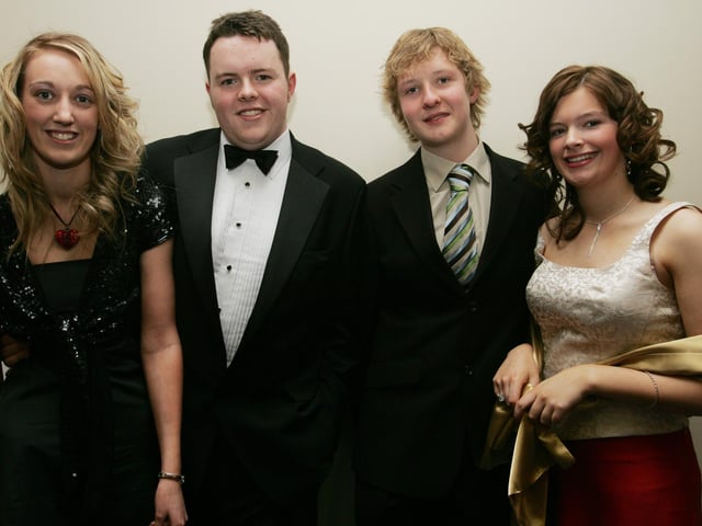 Oakgrove College students Katie Slatter, Jonathan O'Neill, Russell Bryce and Deirdre Grant at Lumen Christi College Formal in the City Hotel. (2911JB01)