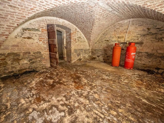 A basement room.