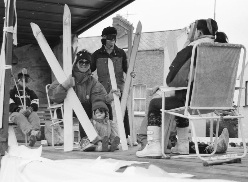There was an alpine theme on this float at the March 1993 St. Patrick's Day parade in Buncrana.
