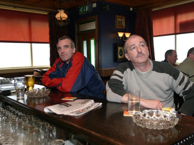 Punters at The Derby Bar in 2004.