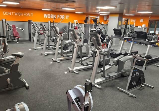 The gym area.
