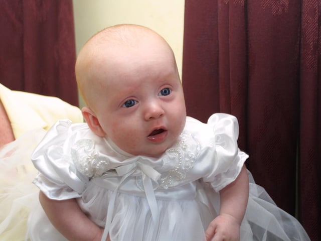 Baby Chloe O'Kane's christening at the Frontier Hotel in Bridgend.