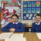 Annie Mae Harkin and OIlie McColgan, during the audio recording sessions in March 2025.