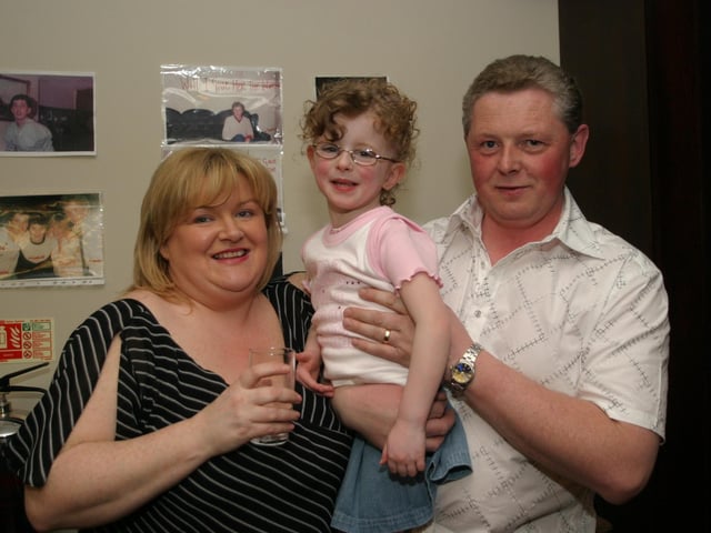 Party celebrations back in 2004: Kieran Holmes.