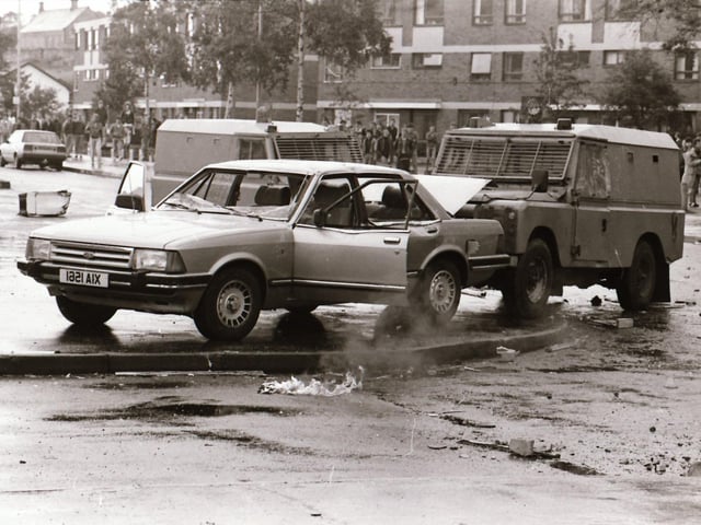 Scenes from the Bogside during rioting on August 12.