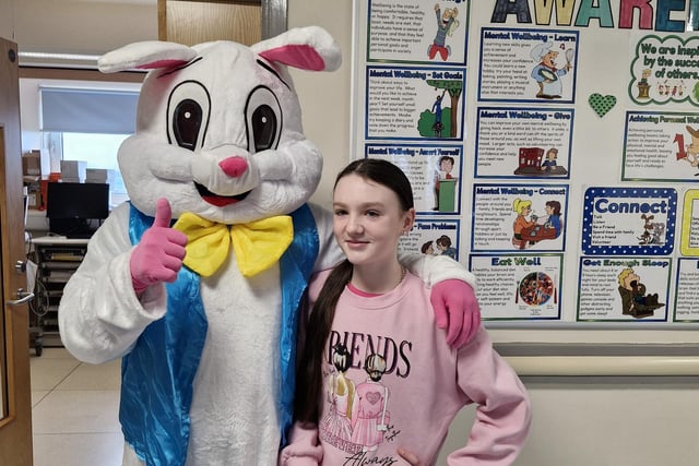 Six great photos as the Easter Bunny makes a surprise visit to the Children’s Ward at Altnagelvin Hospital