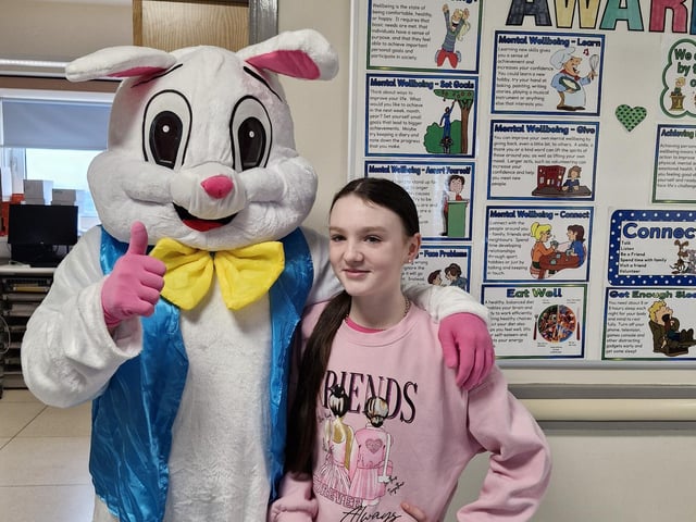 Six great photos as the Easter Bunny makes a surprise visit to the Children’s Ward at Altnagelvin Hospital