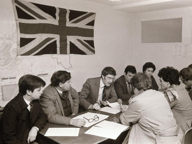 D.U.P. Press Conference in the Guildhall.