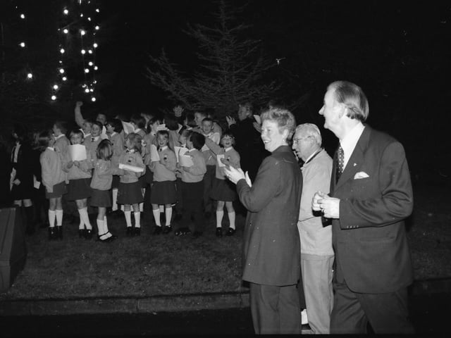 School children enjoying the Christmas lights switch on at the Foyle Hospice.