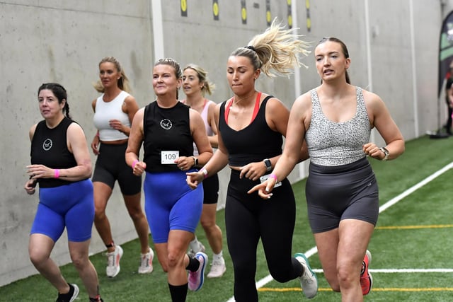 Competitors in the Maiden City Hyrox IV held at Sean Dolans GAC.  Photograph: George Sweeney