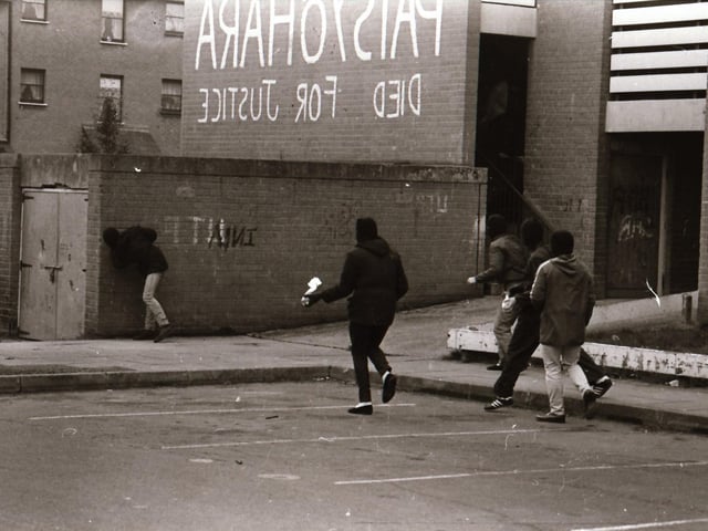 Scenes from the Bogside during rioting on August 12.