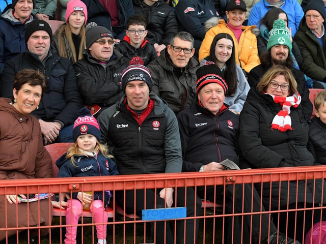Former Derry favourite Benny Heron among the crowd in Celtic Park for the Derry v Monaghan game on Saturday. Photo: George Sweeney