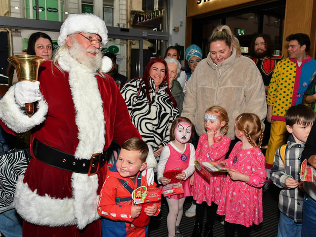 Santa arrives at the Richmond Shopping Centre on Saturday morning. Photo: George Sweeney
