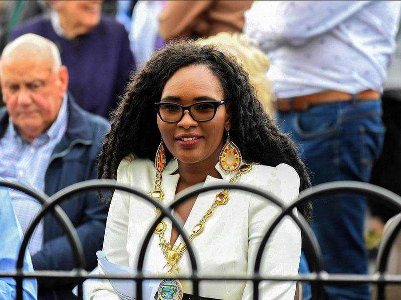 Mayor Lilian Seenoi Barr attended a service in Claudy marking the 52nd anniversary of the car bombings that killed nine people and injured 30 others. Photo: George Sweeney