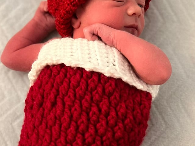 Baby Casper John Williamson born at 10.02am on Christmas Eve in South West Acute Hospital weighing 5lb 5oz. Congratulations to parents Laura and Richard from Lisnaskea.