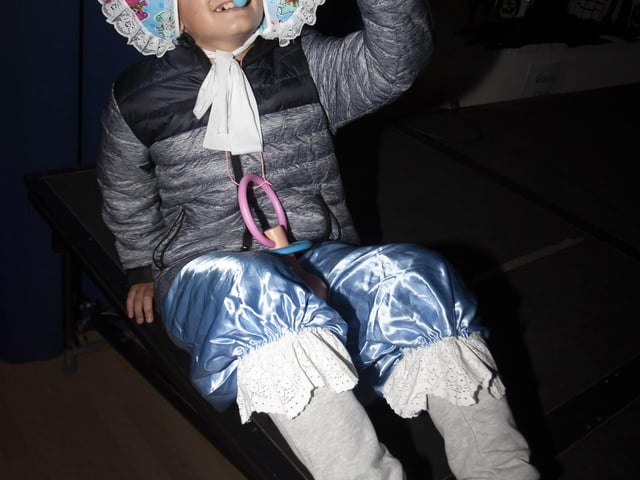Young Dean having some fun during the Halloween celebrations at Steelstown PS.