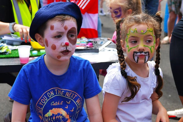 Face painting was popular at the Long Tower Primary School Family Fun day on Friday afternoon. Photo: George Sweeney. DER2322GS – 114