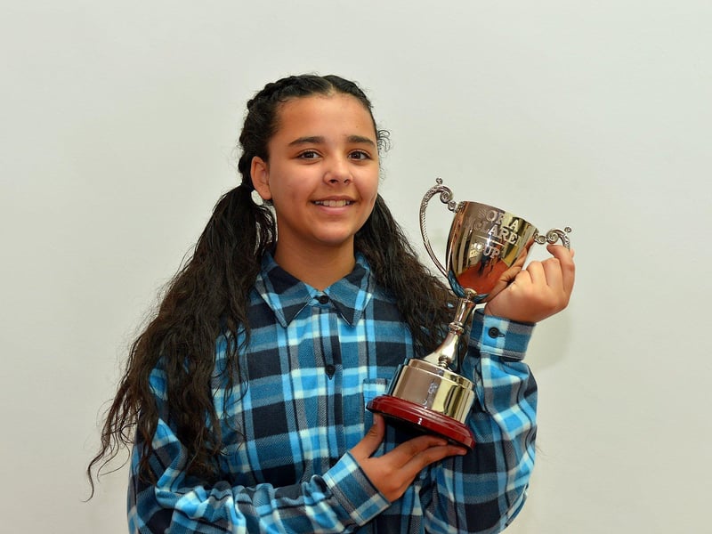 Lailah Keogh, McCafferty School of Music, winner of the Sacred Solo Sofia McLaren Cup and Bursary at the Feis Dhoire Cholmcille on Friday at the Millennium Forum. Photo: George Sweeney.  DER2315GS – 201