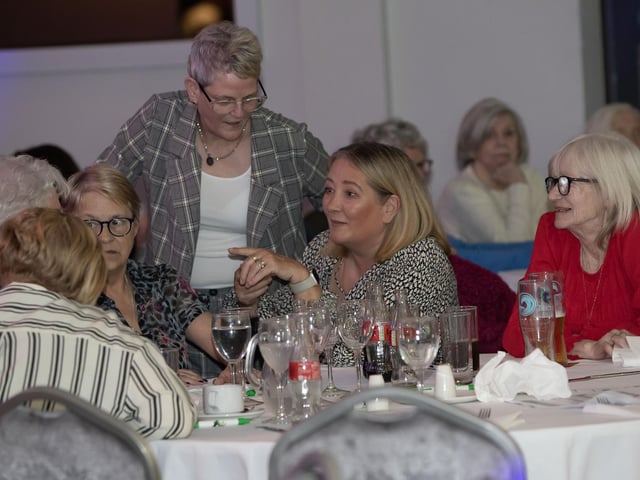 Reminiscing over old times at Tuesday's dinner and dance at the Maldron Hotel, Derry.
