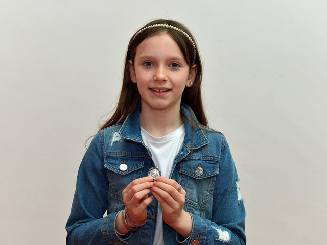 Jessica Doherty was placed second in Irish Song age 10-12 at the Feis Dhoire Cholmcille on Tuesday at the Millennium Forum. Photo: George Sweeney. DER2315GS – 164