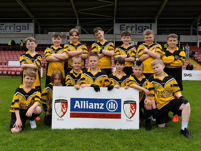 Derry Primary Schools Boys Finals at Celtic Park: Gaelscoil Cholmcille. Photo: George Sweeney