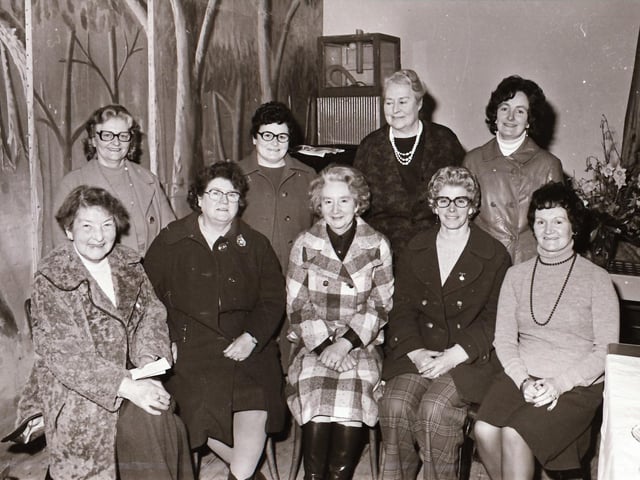 Kathleen Miller (front centre), newly elected president of the Donegal Federation of the ICA at their quarterly meeting at St Mary's Hall in Muff.