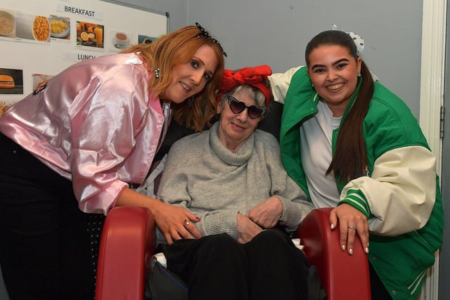 Fionahie Liddy, Ann Liddy and Eimear McWilliams pictured at the 1950s party Berna held in the Oakleaves Care Centre, Racecourse Road on Thursday afternoon last. Photo: George Sweeney. DER2326GS – 33