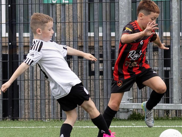 Action from the u-9s Letterkenny Rovers v Phoenix Athletic game at St. Joseph's Boys School.