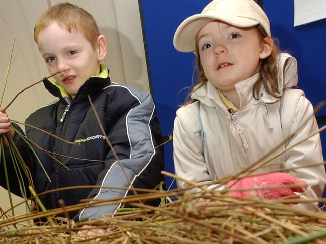 Sean Doherty and Nicole Hutton, Holy Child P.S. making their crosses.