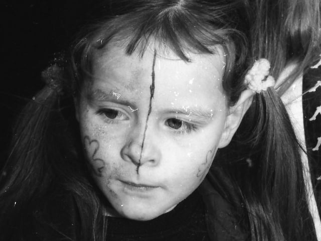 A young reveller at the St. Patrick's Day parade in Moville in 1998.