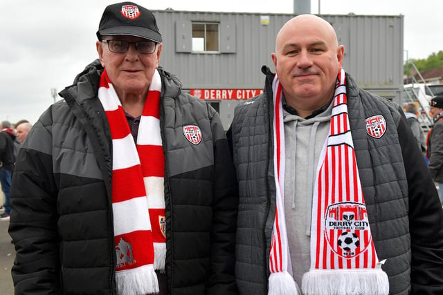 Fans in the Brandywell for Derry City’s game against UCD on Friday evening last. Photo: George Sweeney.  DER2320GS – 120