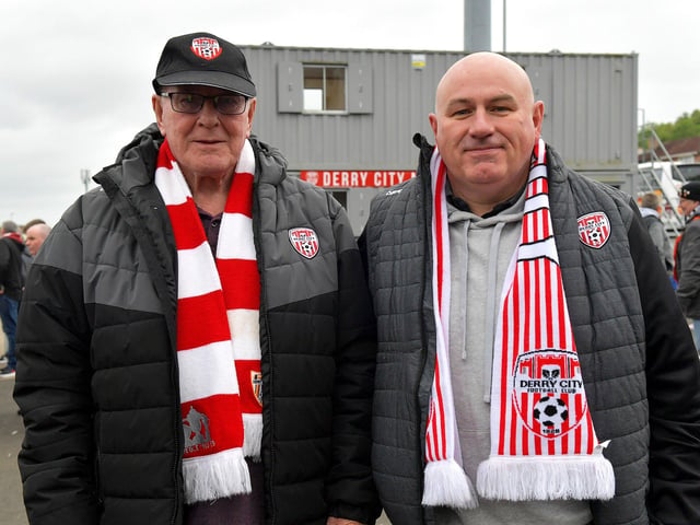 Fans in the Brandywell for Derry City’s game against UCD on Friday evening last. Photo: George Sweeney. DER2320GS – 120