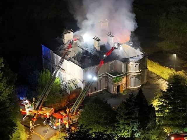 Dramatic aerial images of the fire at Duncreggan Road, which is being treated as deliberate. Images: Christopher Tarr.