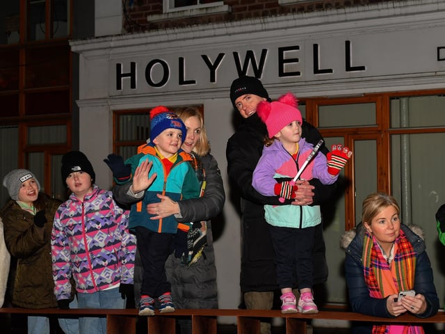 Families at the Derry Magical Christmas procession on Friday evening. Photo: George Sweeney