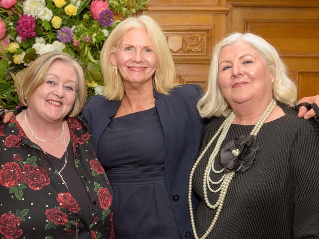 The Mayor Councillor Patricia Logue hosted the annual Mayor’s Ball in the Guildhall in aid of her crossed Charities the Foyle Hospice and Ryan McBride Foundation. Pictured at the event are guests, Picture Martin McKeown. 24.05.24