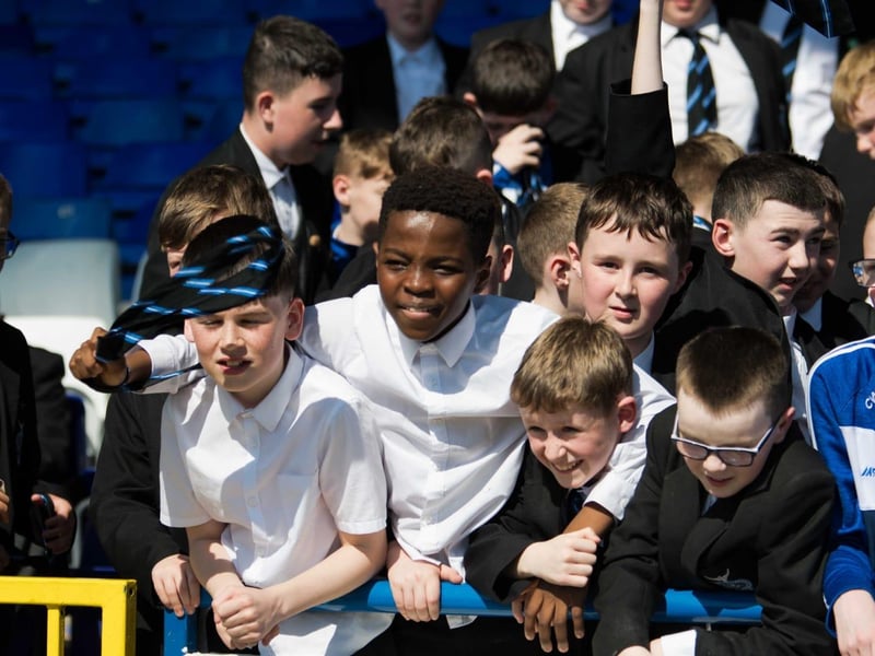 Great scenes at the Coleraine Showgrounds as St Columb's College pupils go wild in celebration.