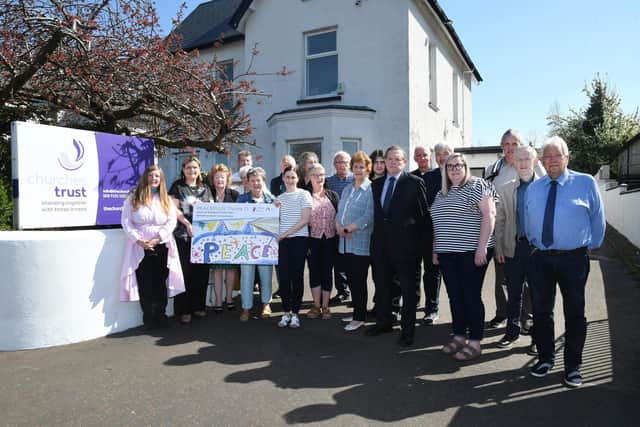 CHURCHES TRUST LAUNCH. . . .Group pictured at the launch of the Cecil Frances Alexander Celebrated Project at the Churches Trust, Limavady Road, on Wednesday afternoon last. (Photos: Jim McCafferty Photography)