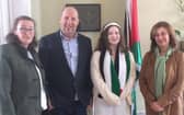 Rachael McGee and her parents Josephine Kelly and Sean McGee with the Palestinian Ambassador in Dublin this week.